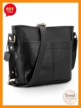 Genuine Leather Crossbody Bag Handmade Sling Purse for Women Tablet Work Bag